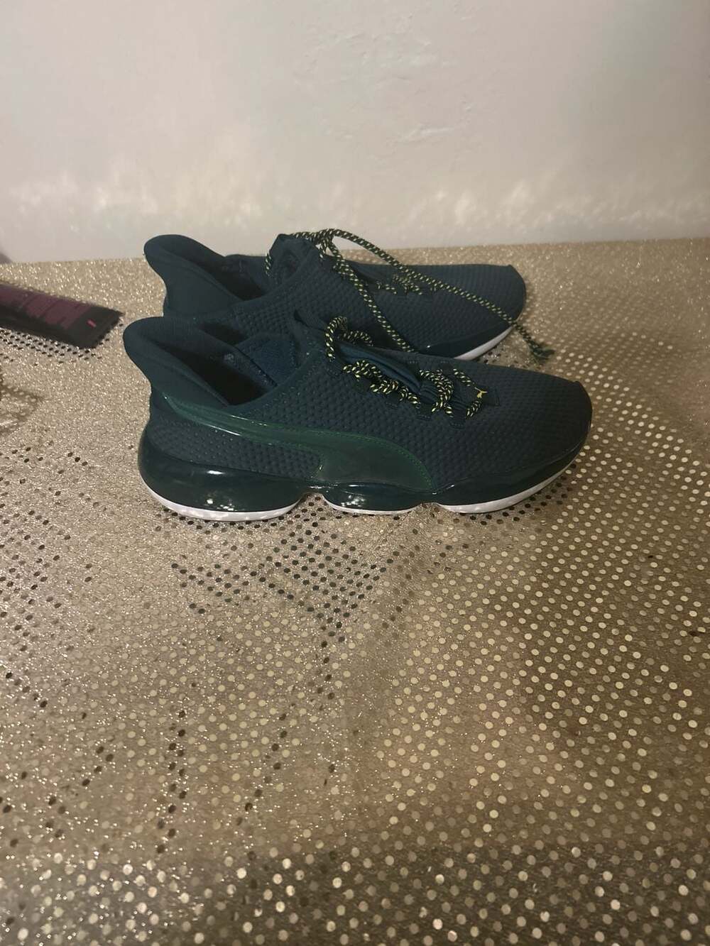 PUMA Women's Mode XT Hybrid Training Shoes Dark Green Yellow